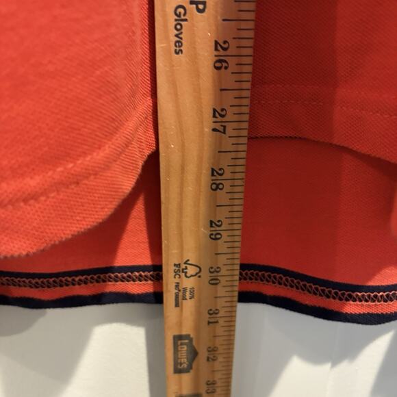 Polo X Franky Max Shirt Men XL Orange Blue Striped Big Pony Prep Mesh Academia - Picture 9 of 13